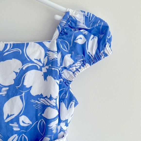 Plum Pudding Blue White Belted Floral Sundress Sz 4T - Picture 3 of 8